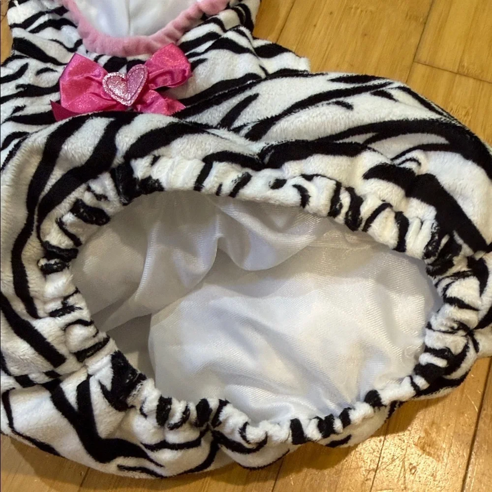 Koala Kids Infant Girl Plush Black White Stripe Baby Zebra Costume Hoodie 6-9m